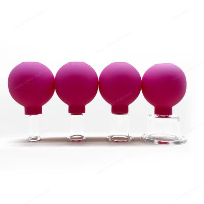 copos colocando da massagem da sução do vácuo do Grupo-silicone da cara 2Pieces de vidro, grupos linfáticos da terapia, colocar profissional da categoria