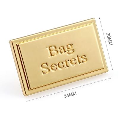 Engraved Logo Metal Name Plate Golden Professional Design Custom Metal Logo Labels For Handbags