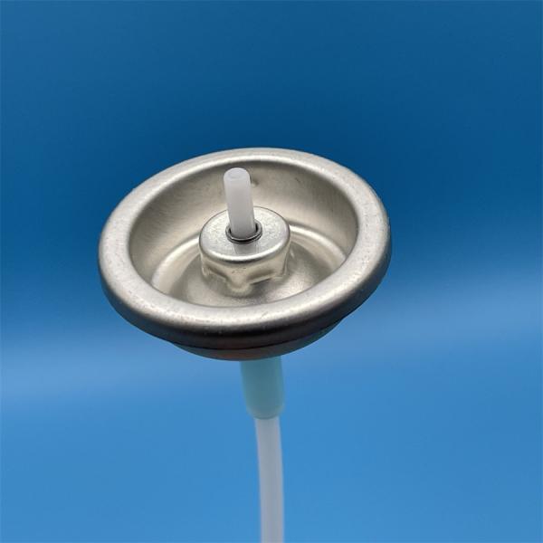 One Inch Metered Aerosol Valve with Sliver Color and plastis stem tinplate Mounting Cup