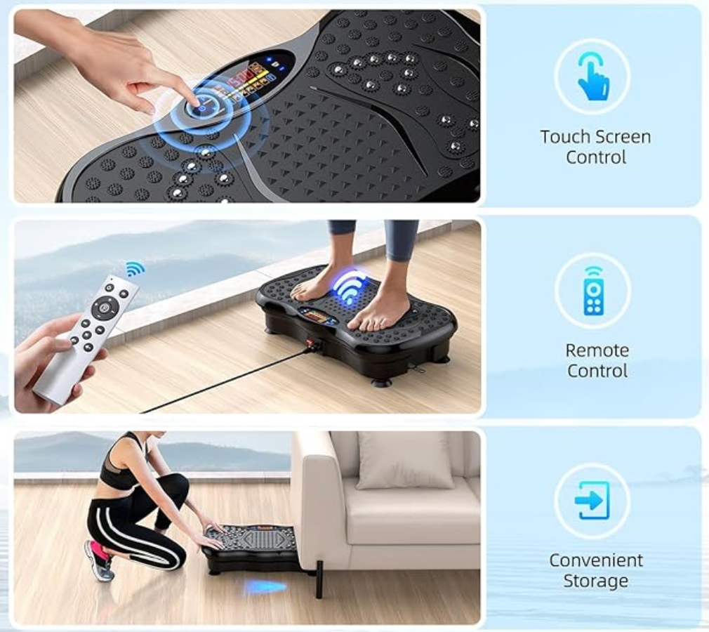 Whole Body Vibration Plate Exercise Machine with Touch Screen & Remote Control