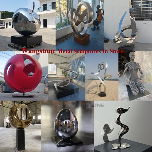 Large Outdoor Stainless Steel Geometric Animal Sculpture Howling Wolf Statue