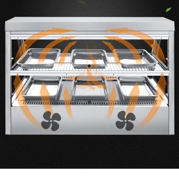 2-Tray Electric Hot Glass Food Warmer Display Showcase Temperature Range 30-85 Degrees