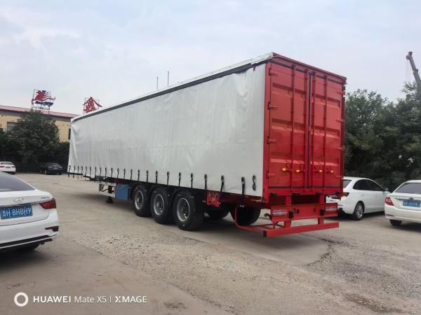 50t Curtain Side Van Open Light Cargo Semi Trailer Tread 1840mm