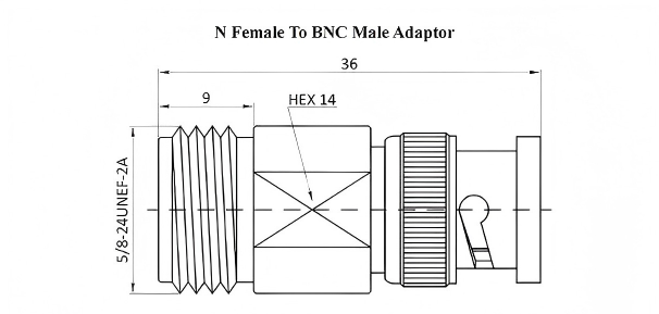 Nickel Plated Brass RF Connector Adapter Customized BNC Male To N Female Adapter