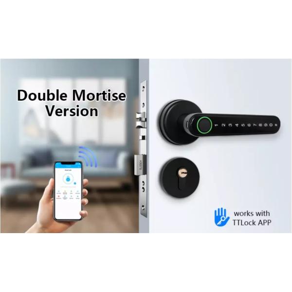 TT Lock APP Fingerprint Lock Bluetooth Smart Lock Digital Electronic Lock Keyless Door Lock Handle Цинковая черная ручка