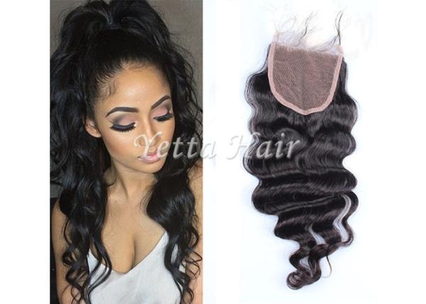 Cabelo natural do fechamento fraco brasileiro do laço da onda sem o derramamento de nenhum emaranhado