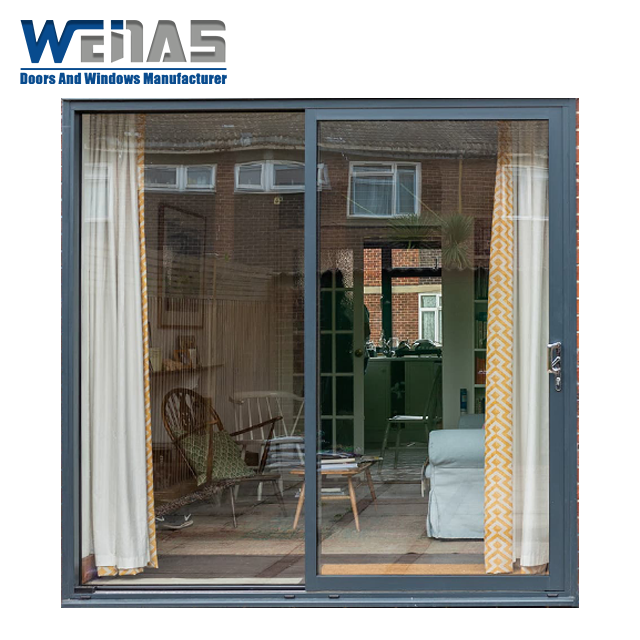 Two Tracks Two Panel Exterior Glazed Heavy Duty Door Aluminium Sliding Doors