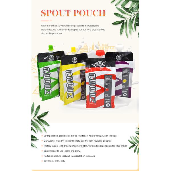 Изготовленный на заказ Gravure художественного произведения печатая жидкостную упаковывая сумку мешка с соплом 200 микронов