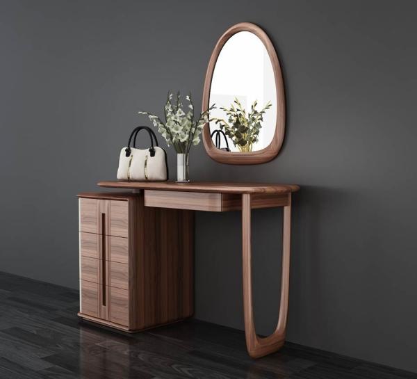 Girls Bedroom Furniture Solid Wood Dresser Dressing Mirror With Five Drawers