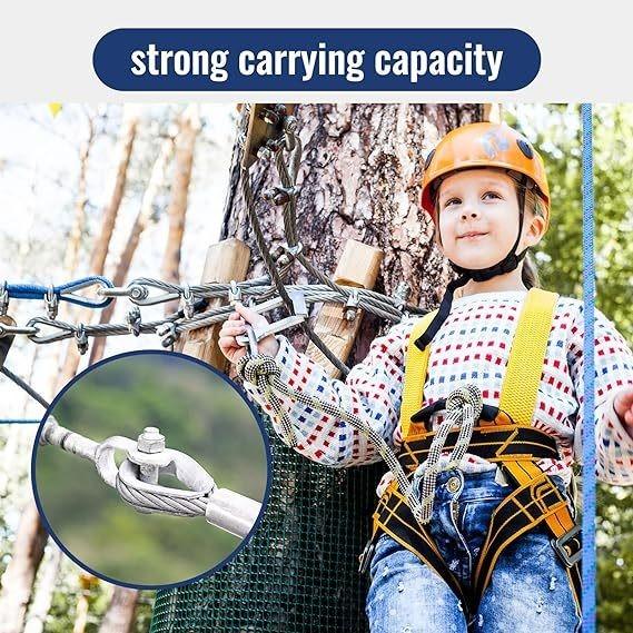 Galvanized 1/4 Stainless Steel Cable 50ft 7 X 19 Aircraft Cable for Yard Zipline/Boat Lifts/Deck Railing