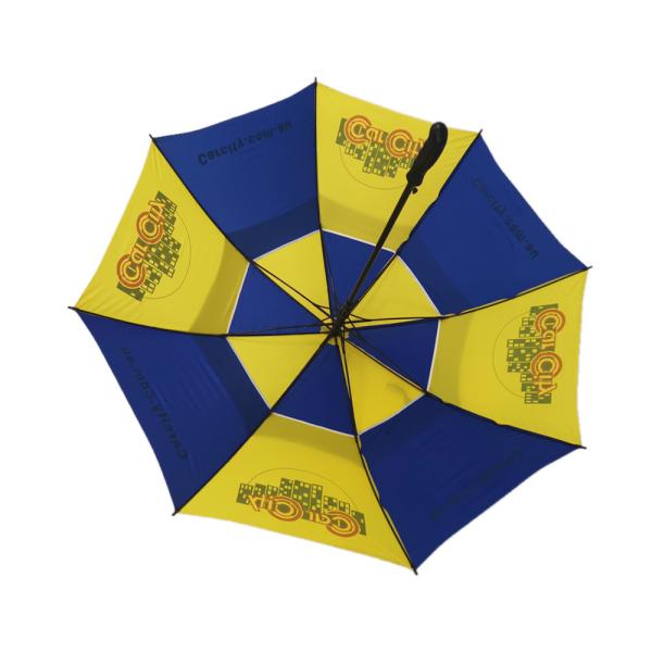 30 Inch Air Vent Double Canopy Golf Umbrella Windproof With Full Silk Screen Print