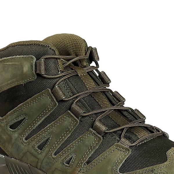 Fábrica de calzado de Shengjie Estilo de combate Botas de punta baja Ligero Respirante de malla verde superior Calzado al aire libre