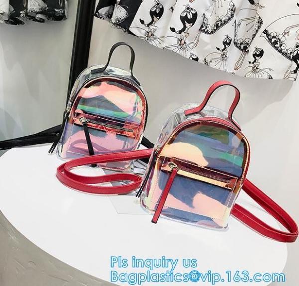 Promotion school waterproof pvc clear backpack for kids, transparent clear pvc backpack, Shoulder Straps Backpack PVC To