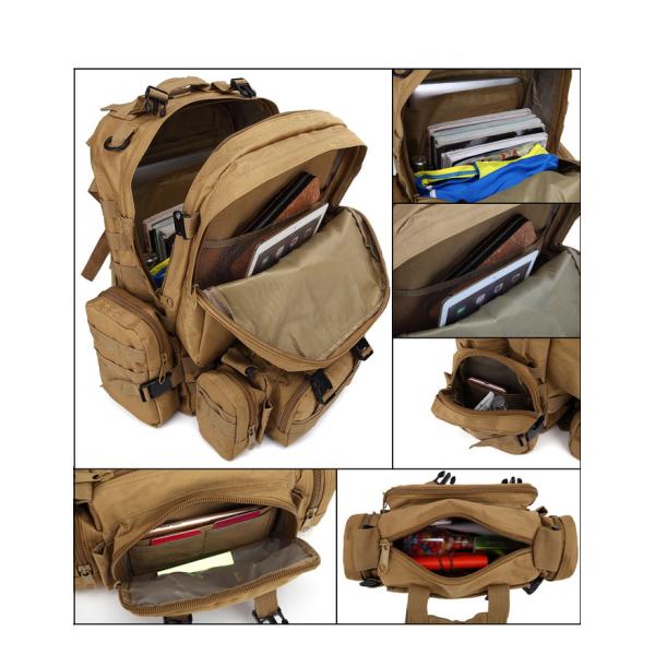 система рюкзака 55L Molle 600D Оксфорда Tan военная тактическая