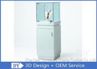 Caixa de visualização de jóias de vidro branco brilhante com iluminação 450 X 450 X 1250MM
