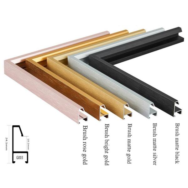 Matte Gold Aluminum Extrusion Profiles for Timeless Picture Frames/Mirror Frames