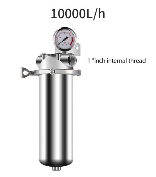 Food Grade 304 Stainless Steel Pre Filter 40 Microns 10Tons Whole House Water Treatment System