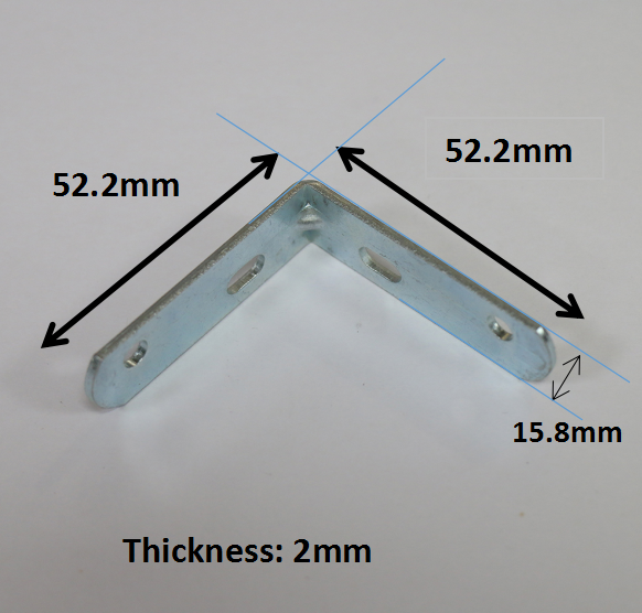 Iron Right Angle Brackets for Wood Furniture Joint Metal Corner Bracket 2mm Thickness