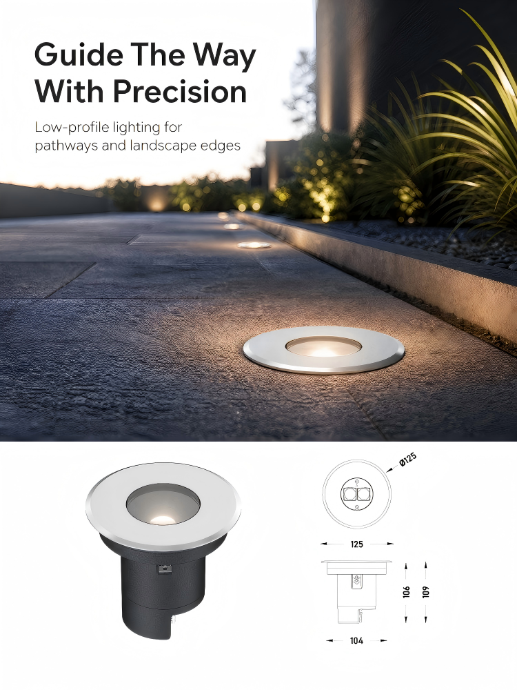 IP68 Dual Lens LED Inground Lights Waterproof Recessed Ground Lamp for Driveway Pathway