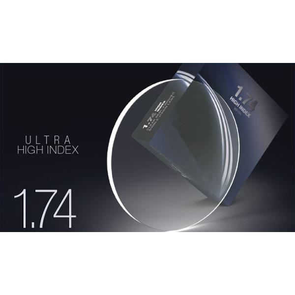 Hydrophobic / AR Coating Prescription Eyeglass Lenses 1.74 Index Aspherical Surface