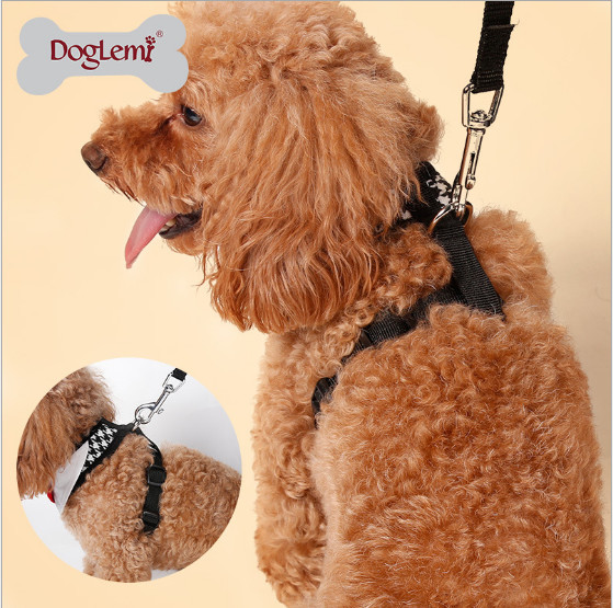 Vest puppies chest harness, fashion bow pet chest back, Teddy bear walking leash；Pet clothes customization,
