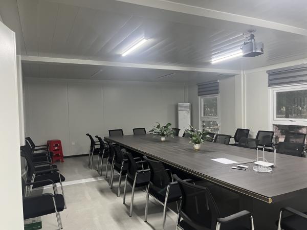 Espaço de caixa Escritório portátil modular personalizado com parede de vidro para o canteiro de obras e área de mineração