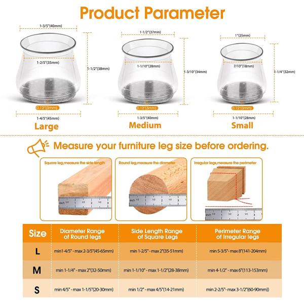 Силиконовые стулья защитные покрытия для ног Силиконовые мебели из фильта Покрытия для ног Покрытия для полов из твердого дерева Подходит: 1,3 