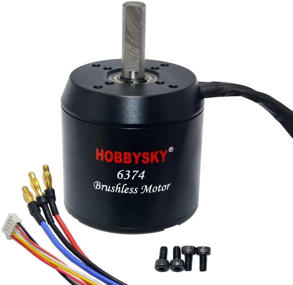 Hobbysky HS6374 BLDC Brushless Motor Hall Sensor 170-330KV 4080-7920 RPM 90% Efficiency DIY Electric Bike/Surfboard/Longboard