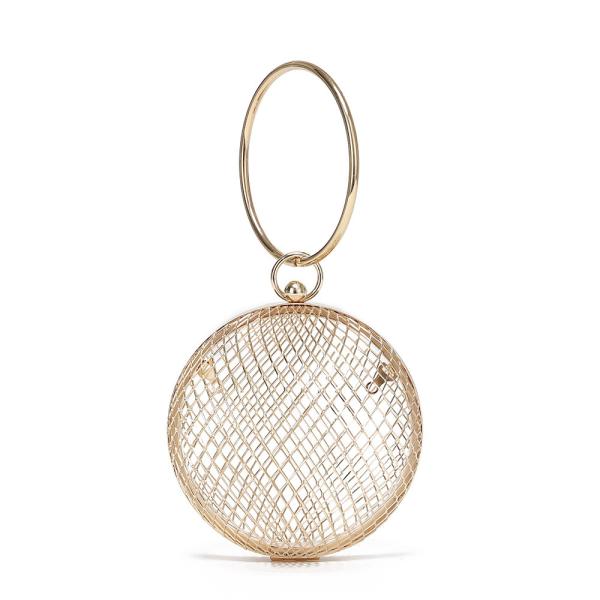 Ball Shape Clutch Purse Party Handbag Rhinestone Ring Handle ODM OEM