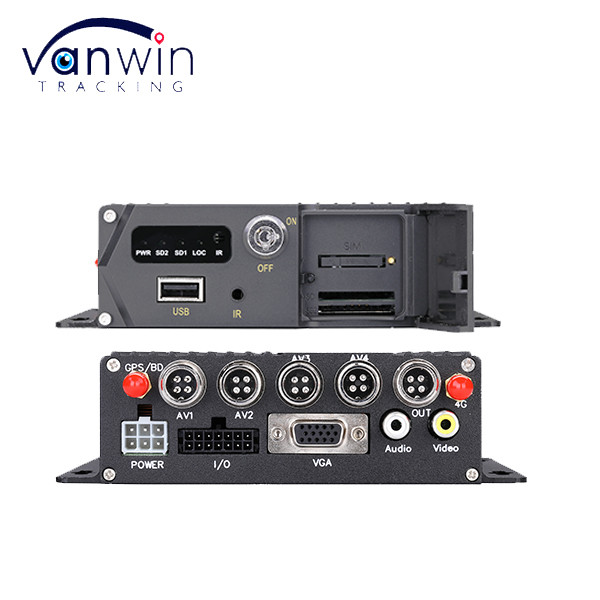 4 Channel ADAS DSM Mobile Car DVR, 4G GPS AHD SD Card Video Recorder with AHD Cameras, AI Driver Fatigue Detection & Collision Warning, Vehicle Surveillance DVR for Training Car, Truck, Bus & Commerci