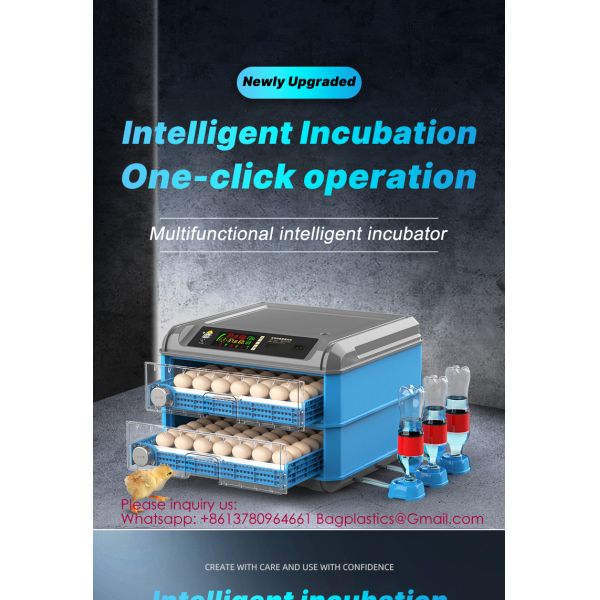 100 to 300 Eggs Incubator Automatic Egg 300-Egg High Hatching Rate Mini Incubator for Chicken Duck Quail Farm or Home Use Automatic Chicken Solar Incubator Intelligent Control Poultry Chicken Hatch