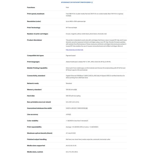 HP Design Jet Z6 44 Inch Color Inkjet Printer