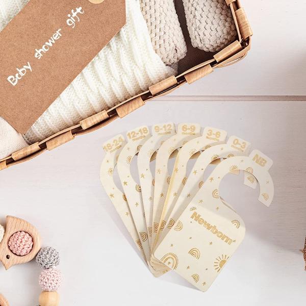 Rainbow Plywood Baby Cloth Divider Card Baby Nursery Closet Drawer Organizer