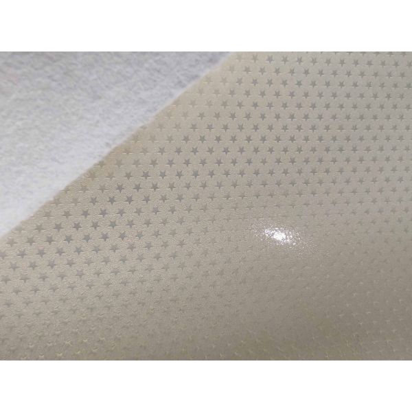 Star pattern Crystal Double Layer PU Coated Soccer Leather with Waterproof Non-Woven Backing and Customizable Pattern