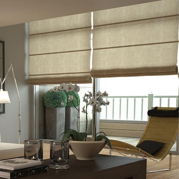 High End White Coated 100% Polyester Blackout Roman Shades Blinds Fabrics For Modern Home Decoration