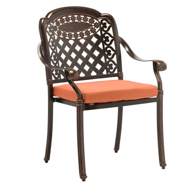 Outdoor Furniture Garden Dining Set in Rectangular Shape with Red Copper Cast Aluminum