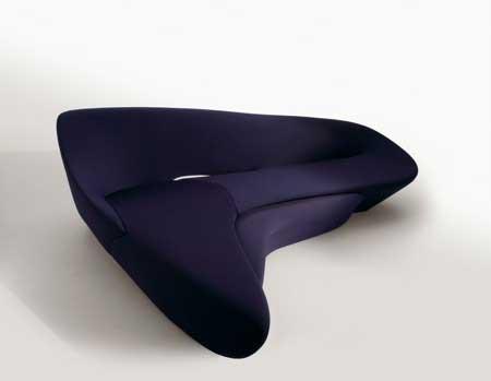 Zaha Hadid Moon Sofa From Moon System Sofa and Ottoman by B&B Italiy