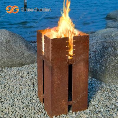 carvão vegetal de aço quadrado da grade do ASSADO de 1200mm Corten que queima-se decorativo
