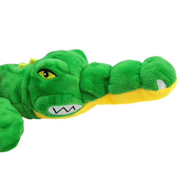 Grande peluche d'alligator pour chien, jouet à mâcher couinant et froissant avec poignée de tir à la corde