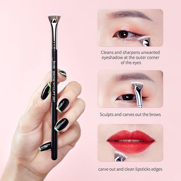 Black Silver 1pc Jessup Makeup Brush For Eyebrow Eyeshadow Lip