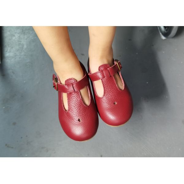 Soft Kids Shoes Leather Baby Walking Shoes T-Strap Flats School Shoes