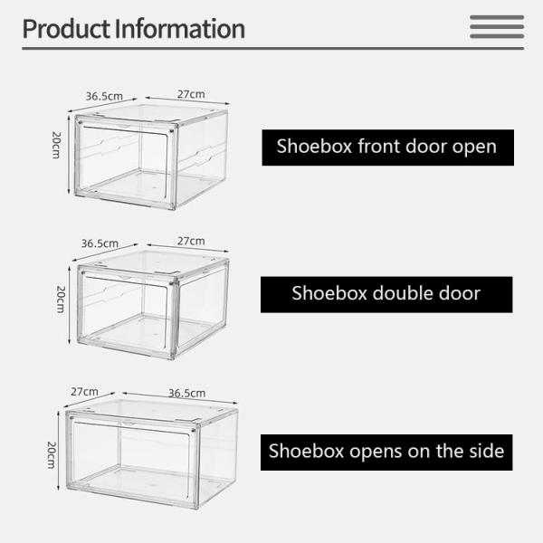 Изготовленная на заказ акриловая ясность Shoebox фронта падения прозрачная
