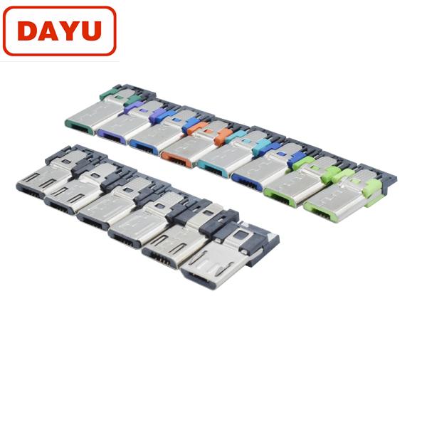 V8 Usb Male Connector , Micro Connector 2 Pin 5000-15000 Cycles Durability