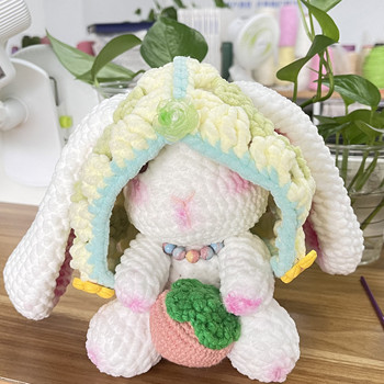 Яблочный кролик DIY Crochet Kit Круглый бархатный чениль Ручной ткань