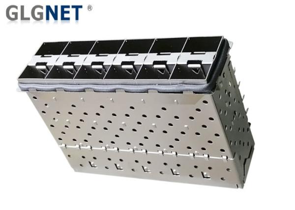 12 Ports SFP Cage Connector 10G Applied Stacked 2x6 SFP Cage Assembly EMI Gasket