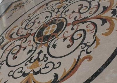 Mixed Color Round Mosaic Medallion Floor Patterns For Hotel / Residential