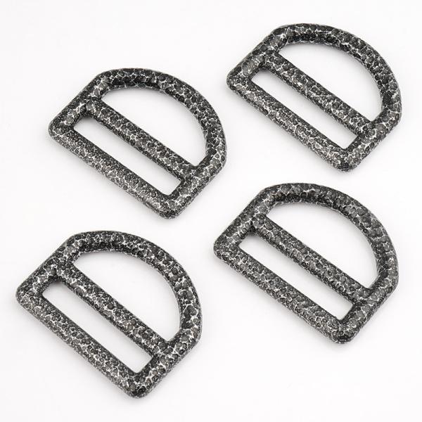 Antique Nickel D Shape Buckle Slider Tri-Glide for 1 Metal Buckle Slides and Straps