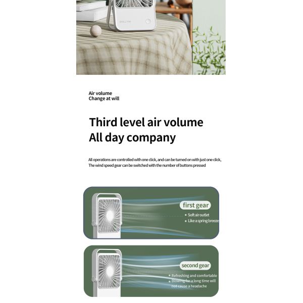 Portable Mini Foldable Desk Fan Three Speed Wind And Lightweight Design OEM Logo