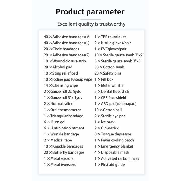 44x10x27cm Portable At Home Emergency Kit Customized Logo First Aid Devices Case Blue