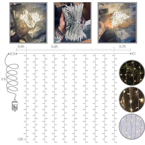 IP65 300leds Solar Garden Fairy Lights Warm White For Wedding Halloween